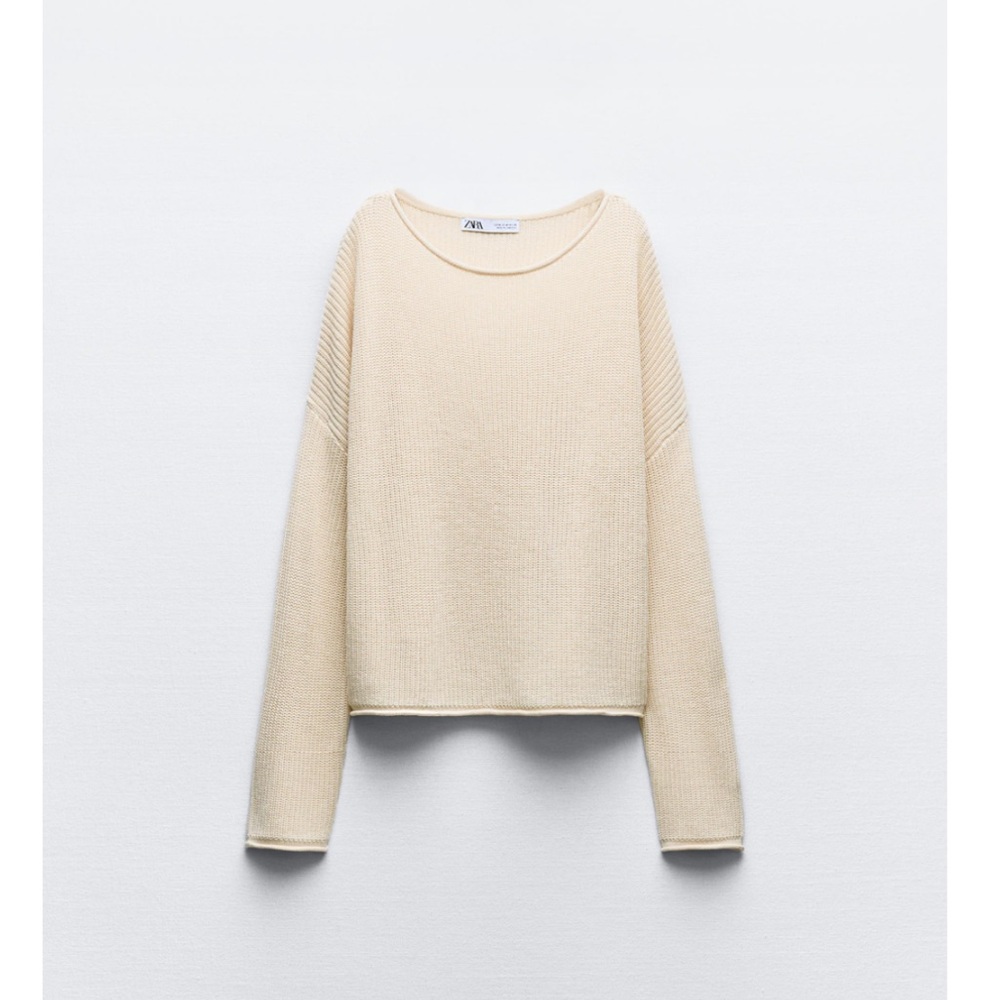Beige light knit sweater